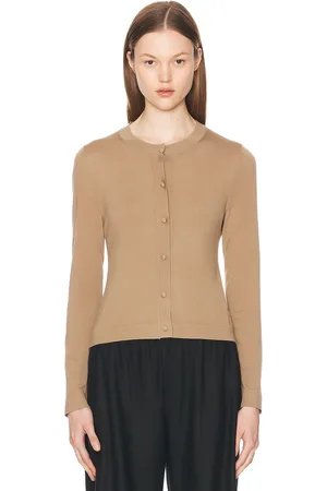 The Row Iyona Cardigan in Camel - Beige. Size L (also in M, S, XL).
