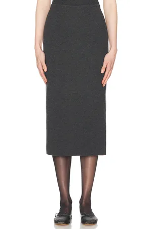 The Row Ikko Skirt in Dark Grey Melange - Grey. Size L (also in M, S, XS).