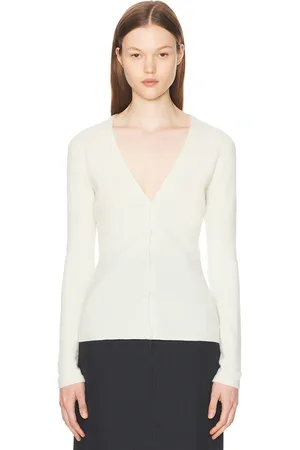 The Row Imperia Cardigan in Pale Green - Cream. Size L (also in M, XL, XS).