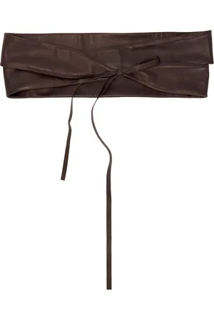 The Row Wide Wrap Belt in Dark Brown - Brown. Size all.