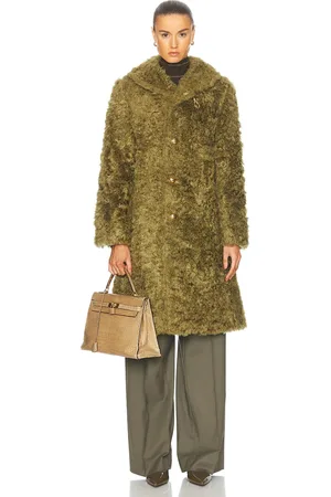 Burberry Button Front Long Coat in Acre - Brown. Size 0 (also in 2).