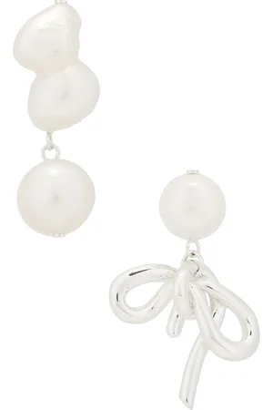 COMPLETEDWORKS Freshwater Pearl Earrings in Silver - Metallic Silver. Size all.