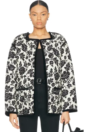 POSSE Reversible Romeo Jacket in Bone & Black - Black,White. Size L (also in M, S, XS).