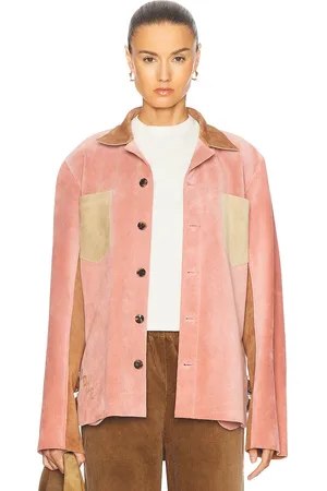 BODE Buckled Multi Suede Work Shirt in Pink Multi - Pink. Size L (also in ).