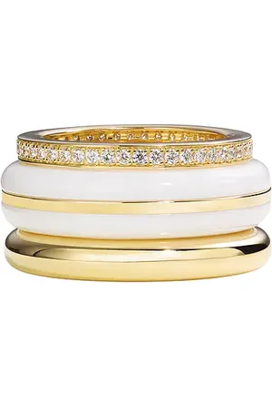 BY PARIAH Classic Stack Ring in White - White. Size 52 (also in 54, 56).