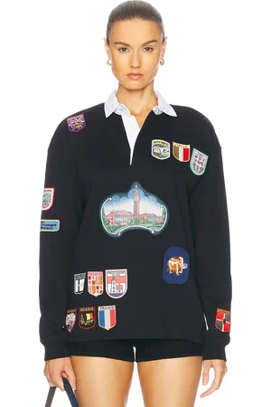 BODE Multi-patch Rugby Shirt in Black - Black. Size L (also in ).