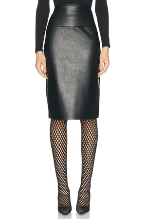 Norma Kamali Straight Skirt in Black - Black. Size L (also in M, S, XS).