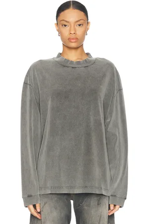 Acne Studios Enick Long Sleeve T-shirt in Faded Black - Charcoal. Size L (also in M, S, XS).