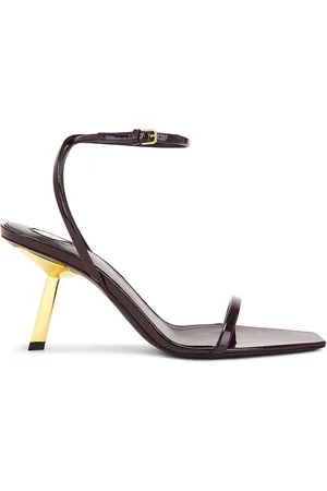 Saint Laurent Lee Sandal in Marron Glace - Brown. Size 37 (also in 38, 39, 39.5, 40, 41).
