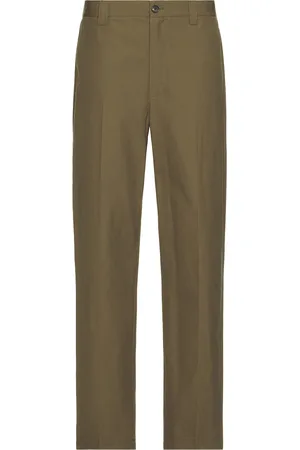 Frame Straight Leg Chino Trousers in Moss Green - Olive. Size 29 (also in 31, 32).