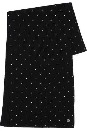 VERSACE Crystal Scarf in Black - Black. Size all.