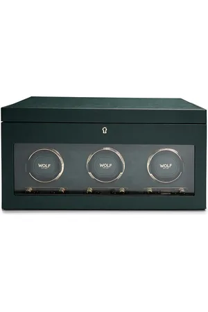 Wolf British Racing Triple Watch Winder in Green - Green. Size all.