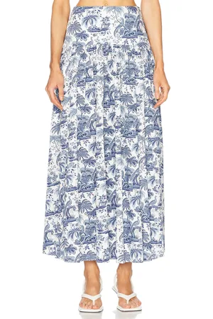Staud Procida Skirt in Blue Toile - Blue. Size 2 (also in 8).