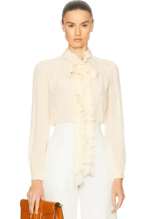 VALENTINO Crepe De Chine Shirt in Betulla - Peach. Size 38 (also in ).