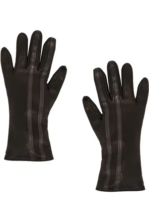 CLYDE Short Racing Gloves in Black With Racing Stripes - Black. Size 6.5 (also in 7).