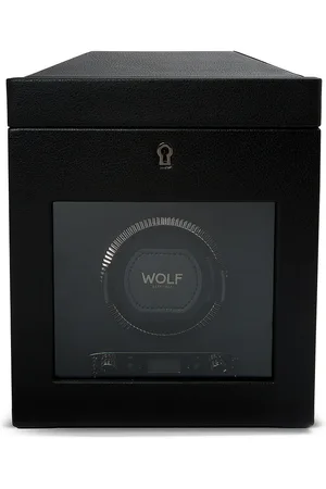Wolf British Racing Single Watch Winder With Storage in Black - Black. Size all.
