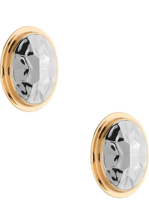 DEMARSON Jelena Earrings in Gold & Gunmetal - Metallic Gold. Size all.
