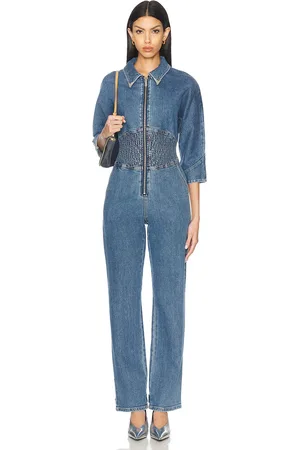 Retrofete Deidra Jumpsuit in Montana - Blue. Size L (also in M, S, XL, XS).