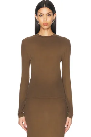 Acne Studios Erman Long Sleeve T-shirt in Mud Brown - Brown. Size L (also in M, S, XS).
