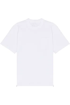 SACAI Side Zip T-Shirt in White - White. Size 2 (also in 3, 4).
