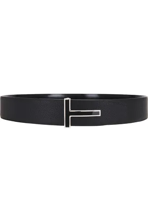 Tom Ford Shiny Smooth Calf Reversible T Belt 40 Mm in Black - Black. Size 85 (also in 90).