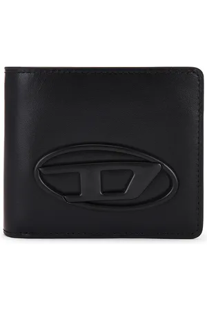 Diesel D Oval Coin Bifold Wallet in Black - Black. Size all.