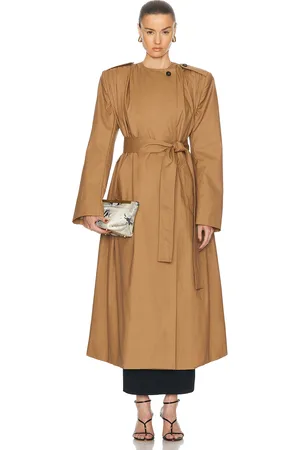 Khaite Minnler Coat in Khaki - Tan. Size 0 (also in 4).