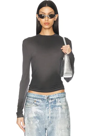 Acne Studios Erman Long Sleeve T-shirt in Black - Charcoal. Size L (also in M).