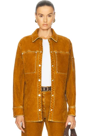 Salvatore Ferragamo Shirt Jacket in Burnt Ocra - Rust. Size 38 (also in ).