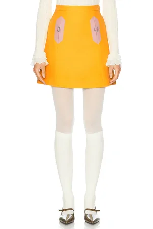 VALENTINO Crepe Couture Skirt in Bright Narciso & Pale Rose - Yellow. Size 38 (also in 40).