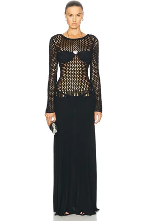 CHRISTOPHER ESBER Grafted Long Sleeve Dress in Black - Black. Size L (also in M, S, XS).