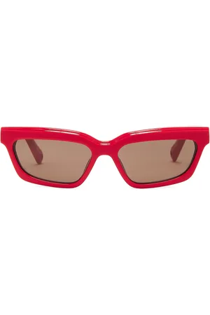 Jacquemus Salon Sunglasses in Red Silver & Grey - Red. Size all.