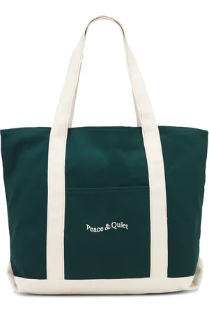 Museum of Peace and Quiet Wordmark Boat Tote in Forest - Green. Size all.