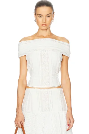 CHARO RUIZ IBIZA Ceto Top in White Tannis - White. Size L (also in M, S, XS).