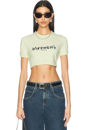 Givenchy Cropped T-Shirt in Pale Green - Green. Size L (also in M, S, XS).