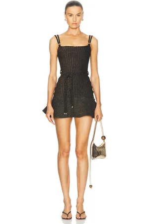 PATBO Knit Mini Dress in Black - Black. Size 4 (also in 6, 8).