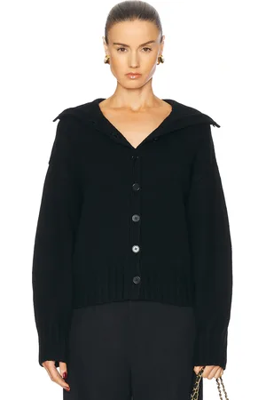 EAVES Diana Cardigan in Black - Black. Size L (also in ).