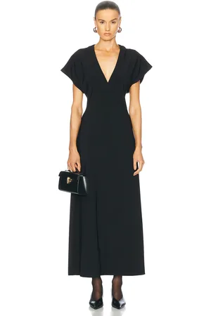 EAVES Malka Midi Dress in Black - Black. Size S (also in XS, XXS).