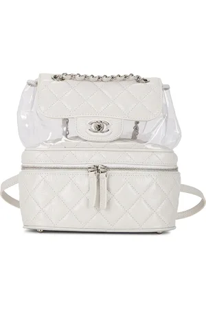 CHANEL Lambskin Aquarium Backpack in White - White. Size all.