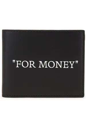 OFF-WHITE Quote Bifold Wallet in Black & White - Black. Size all.