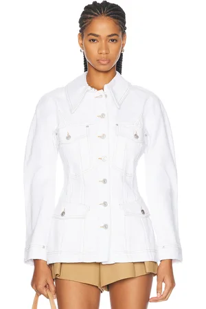 Givenchy Tailored Denim Jacket in Optic White - White. Size 34 (also in ).