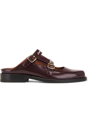 Marni Flat Mule in Burgundy - Burgundy. Size 36 (also in 37, 38, 39, 40).