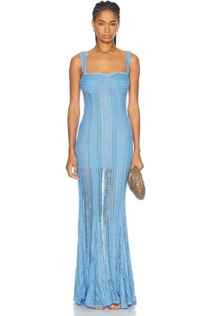 CHARO RUIZ IBIZA Gaia Long Dress in Blue Tannis - Blue. Size L (also in ).