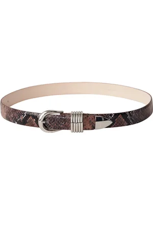 DEHANCHE Hollyhock Snake Belt in Venetian Umber & Silver - Brown. Size L (also in S, XL).