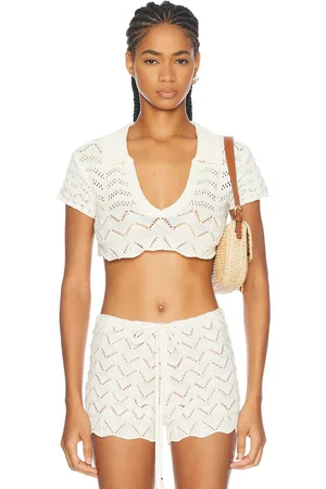 Bananhot Coco Shirt in Knitted White - White. Size M/L (also in XS/S).