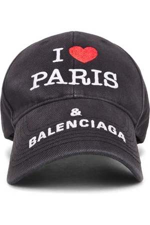 Balenciaga I Love Paris Cap in Washed Black - Black. Size M (also in ).