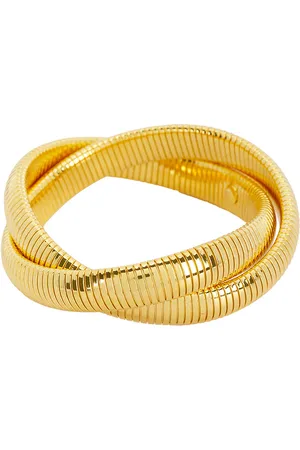 mega Crossover Cobra Bracelet in Brass & 14k Gold Vermeil - Metallic Gold. Size all.
