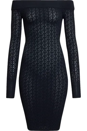 Alaïa Off The Shoulder Mini Dress in Noir - Black. Size 36 (also in ).