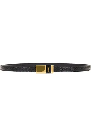 Saint Laurent Python Thin Anchor Belt in Nero - Black. Size 65 (also in 70, 75, 80, 85, 90).