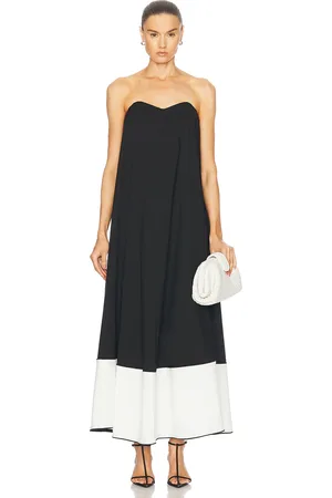 Caroline Constas Giulia Dress in Black & Off White Combo - Black. Size S (also in ).